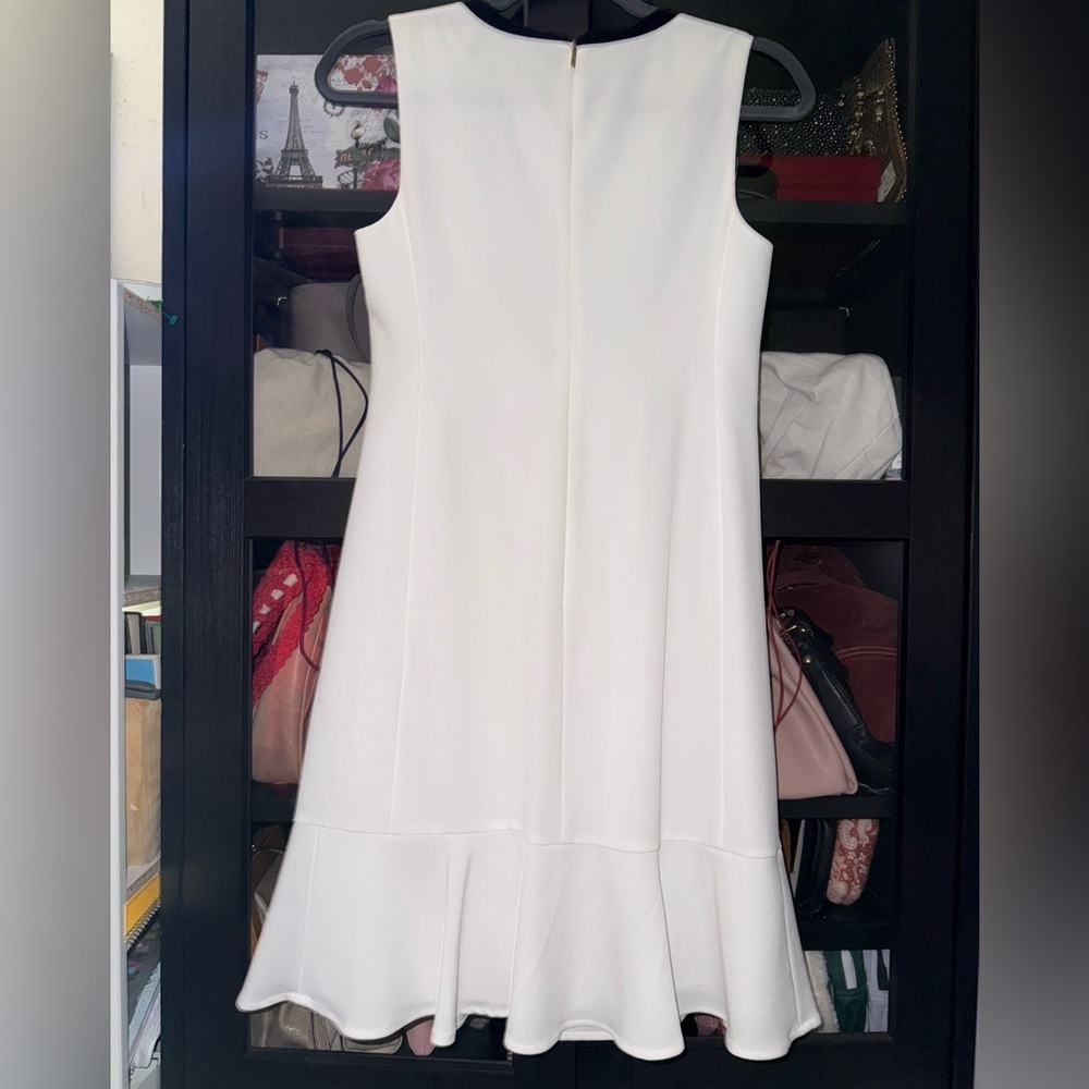 Karl Lagerfeld Paris Contrast-bow Trim Flounce Dress - Picture 7 of 9